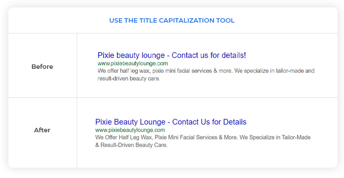 Title Capitalization Tool - Before/After Comparison