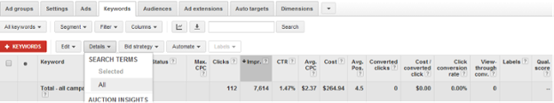 List of Search Queries in Google AdWords - White Shark Media Blog