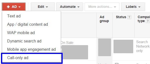 adwords new call only campaigns 5