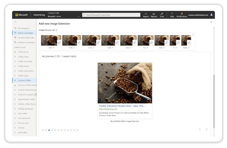 Microsoft Advertising Extension Ads Previews